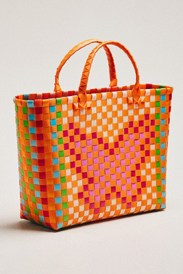 Farm Rio Multi-Colored Woven Tote Bag | Anthropologie (US)