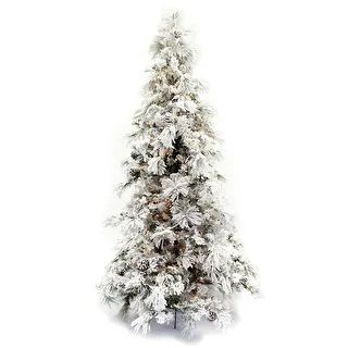 Flocked Needle 12-foot Pre-lit Pine Christmas Tree - Overstock - 18778620 | Bed Bath & Beyond