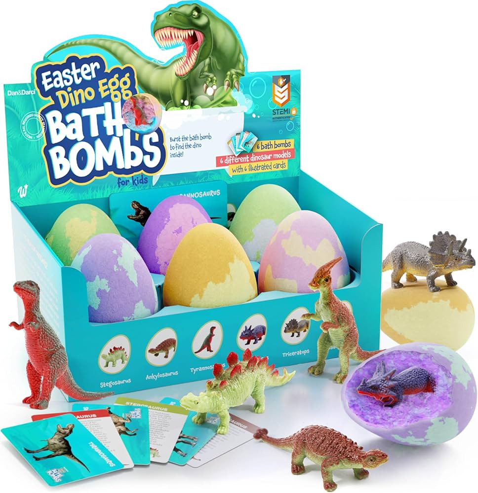 Dan&Darci Dino Egg Bath Bombs for Kids - Easter Basket Stuffers - Kid Baths Bomb with Surprise In... | Amazon (US)