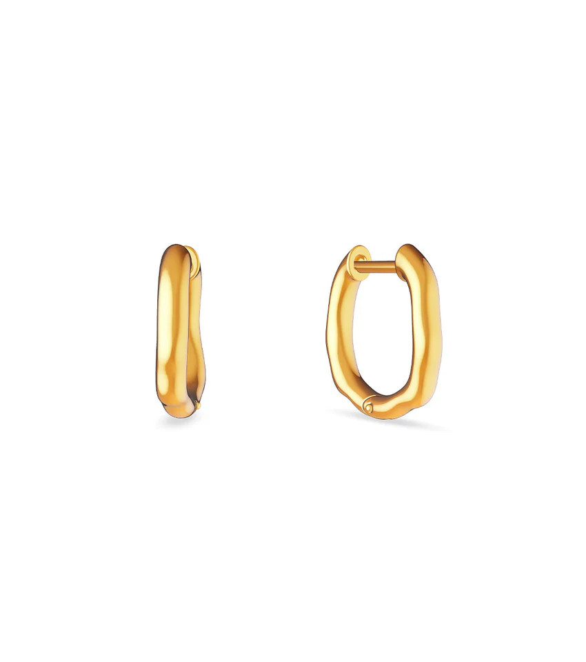Fine Molten Huggie Earrings (Gold) | Abbott Lyon
