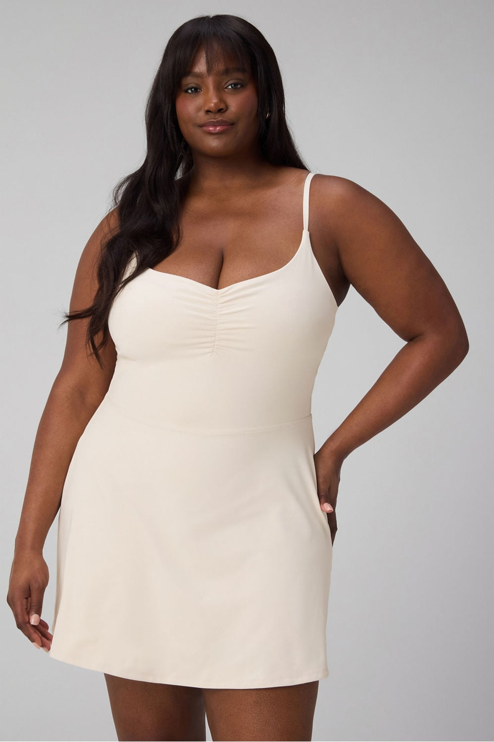 PureLuxe Ruched Classic Mini Dress | Fabletics