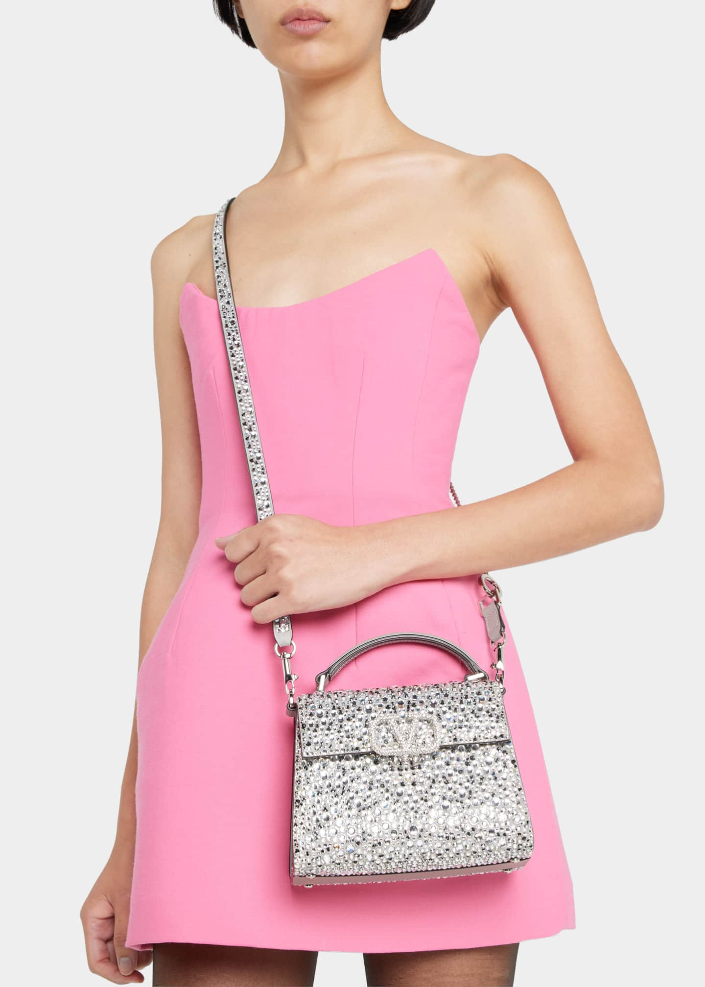 Valentino Garavani Vsling Mini VLOGO Crystal Top-Handle Bag | Bergdorf Goodman