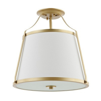 Lanis 3 Light 15" Flush Mount - FLU4056 - White/Gold - Safavieh | Target
