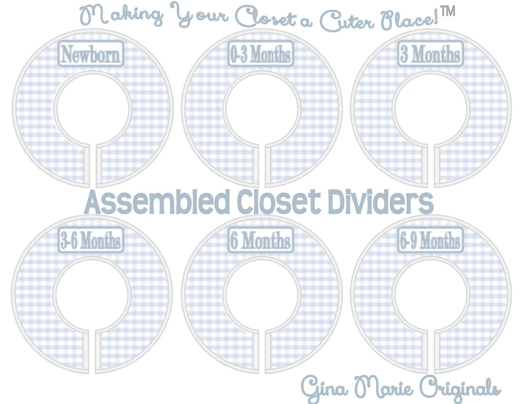 Baby Closet Clothes Dividers Baby Blue White Gingham Plaid Check Nursery 45 Color Choices Baby Be... | Etsy (US)