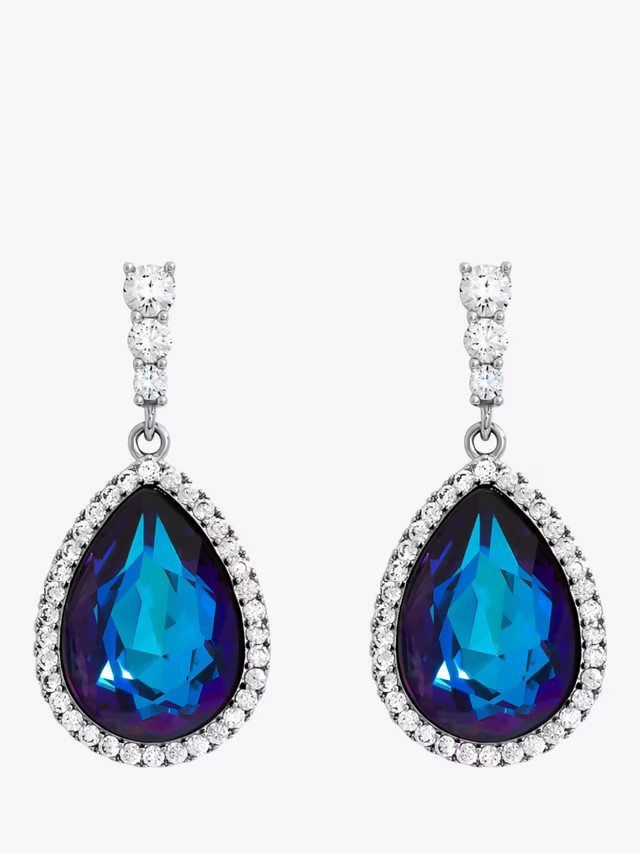 Jon Richard Bermuda Blue Pear Drop Earrings, Silver | John Lewis (UK)