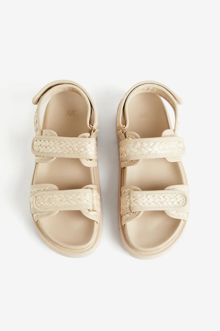 Braided sandals - Light beige - Ladies | H&M GB | H&M (UK, MY, IN, SG, PH, TW, HK)