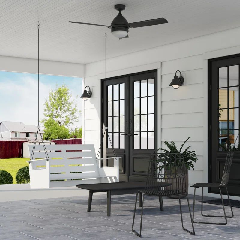 54" Port Isle 3 Blade Indoor Outdoor Ceiling Fan with Remote and Light Kit Included | Wayfair North America