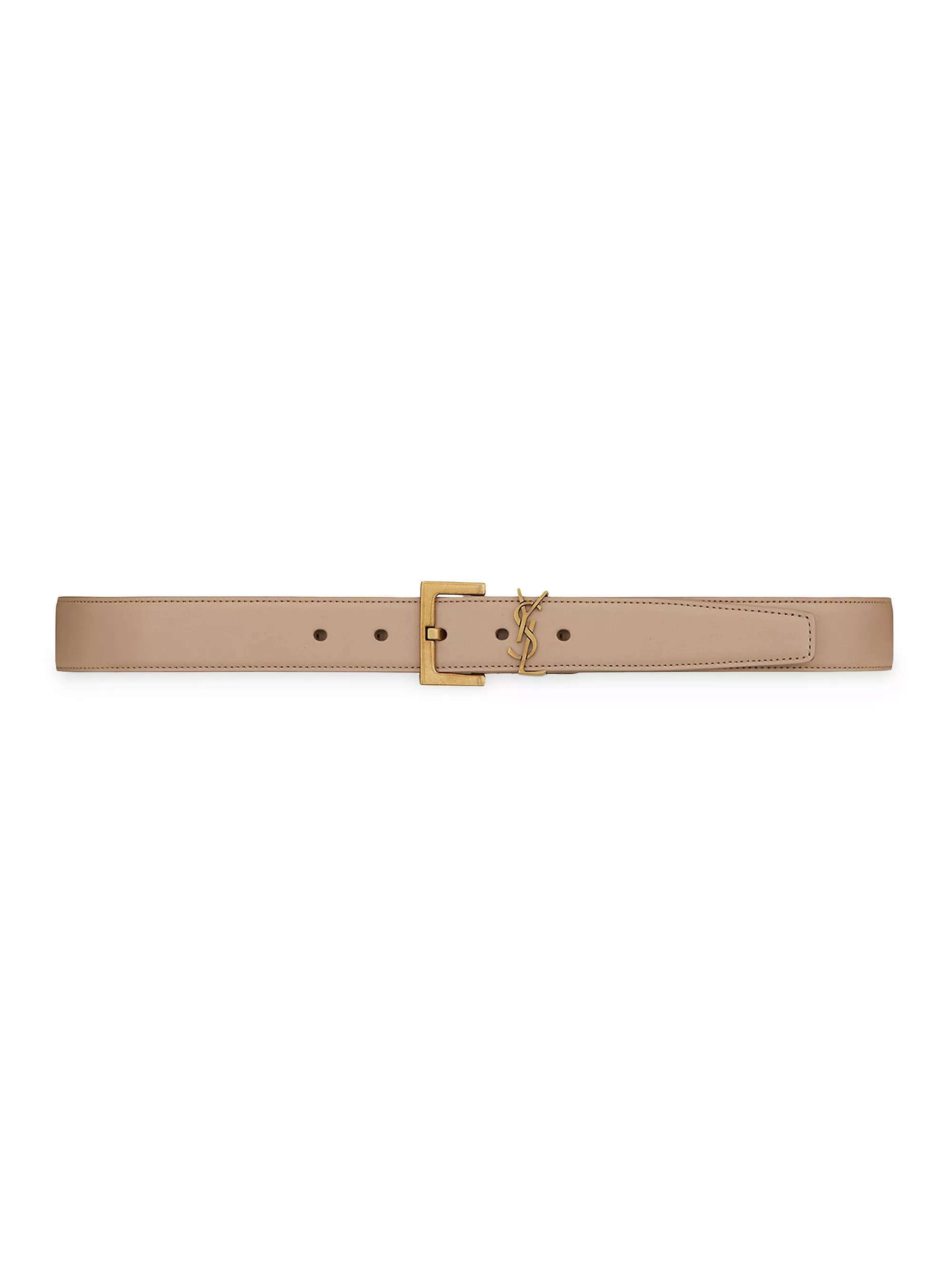 Cassandre Belt with Square Buckle in Smooth Leather | Saks Fifth Avenue
