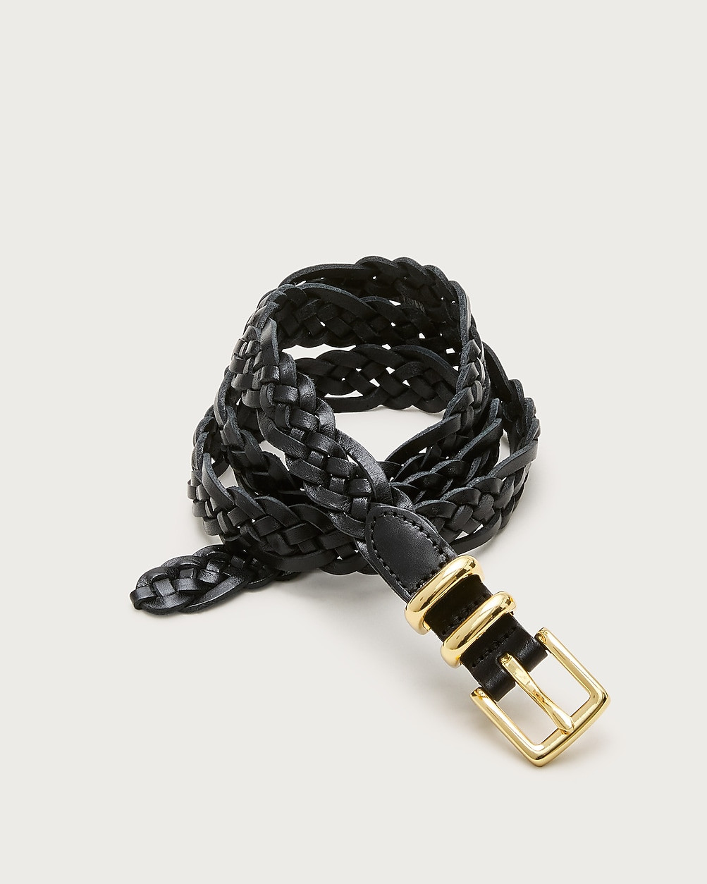 Skinny braided belt in Italian leather | J. Crew US