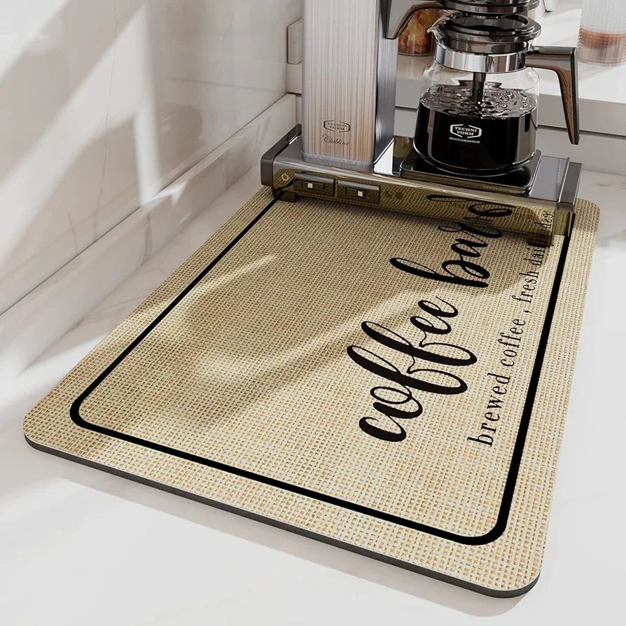tchdio-Coffee Mat-Hide Stain Absorbent Rubber Backed Quick Drying Mat for Kitchen Counter-Coffee ... | Amazon (US)