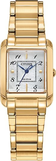 Citizen Bianca White Dial Gold-Tone Stainless Steel Bracelet Watch 22mm - EW5602-57D | Amazon (US)