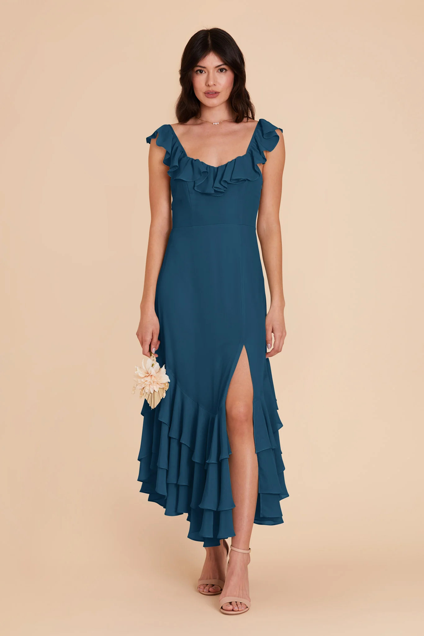 Ginny Chiffon Dress - Ocean Blue | Birdy Grey