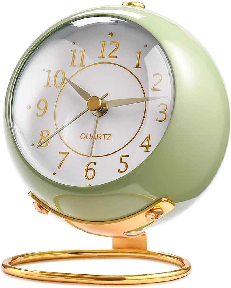 Tetino Analog Alarm Clocks,Retro Backlight Cute Simple Design Small Desk Clock with Night Light,S... | Amazon (US)
