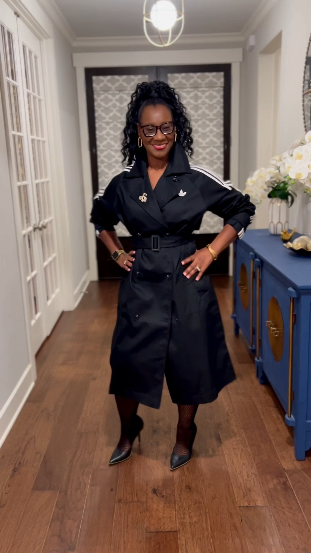 Look 1: Trench - XS, it runs BIG!
Look 2: Pants and Shirt - Medium (it also comes in Petite and Tall) the shirt is not on the website but I linked the matching jacket.
Look 3: Sold Out
Look 4: Jacket - Small, Pants - Medium

I'm 5'4. 178lbs
 

 #LTKootd #LTKActive #LTKMidsize