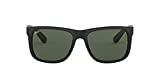 Ray-Ban unisex adult Rb4165 Justin Sunglasses, Black/Green, 55 mm US | Amazon (US)