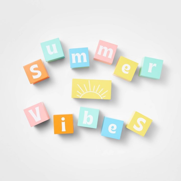Tabletop Decor Summer Vibes Blocks - Sun Squad™ | Target