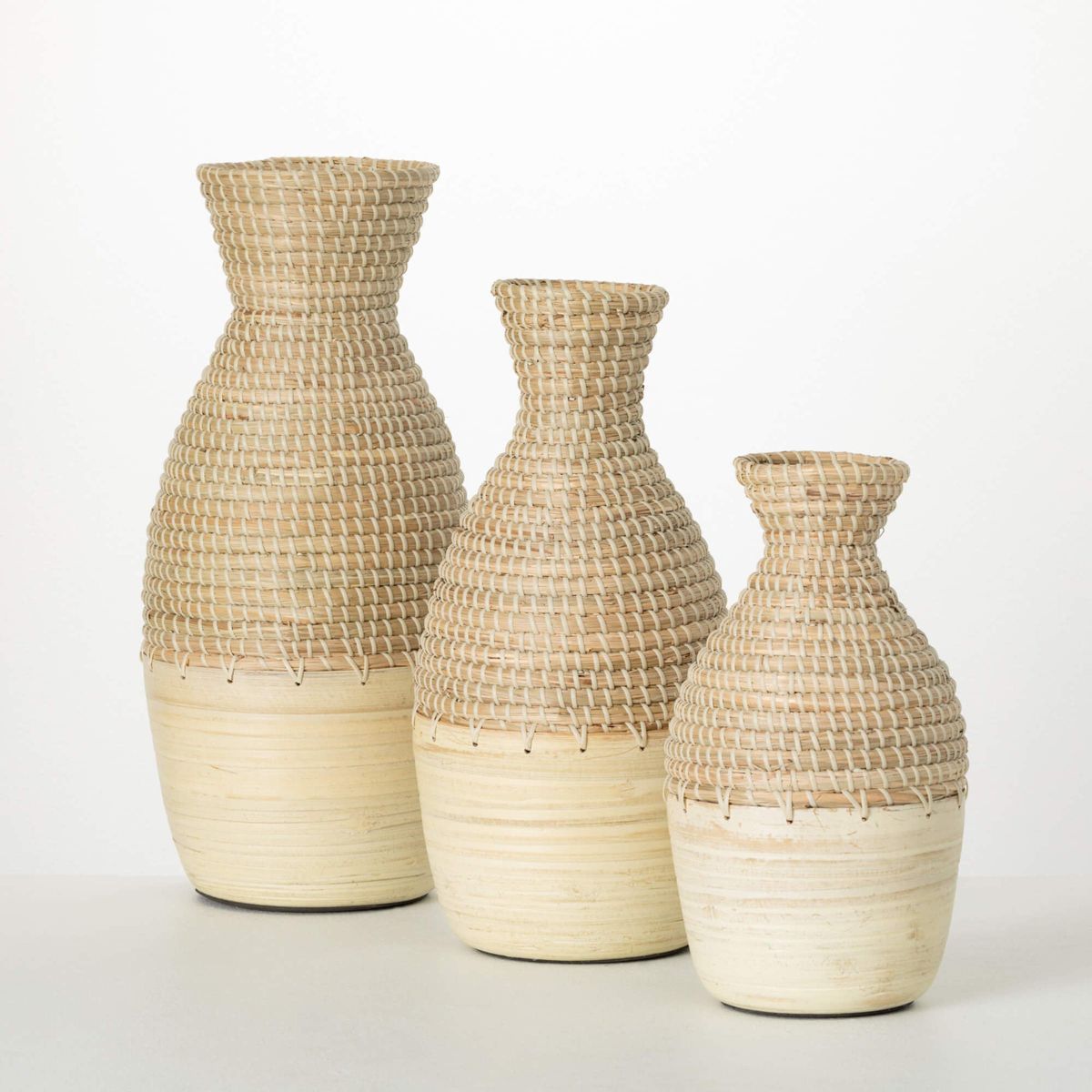 Sullivans 19.25", 15.75" & 12.5" Natural Woven Vase Set of 3 | Target