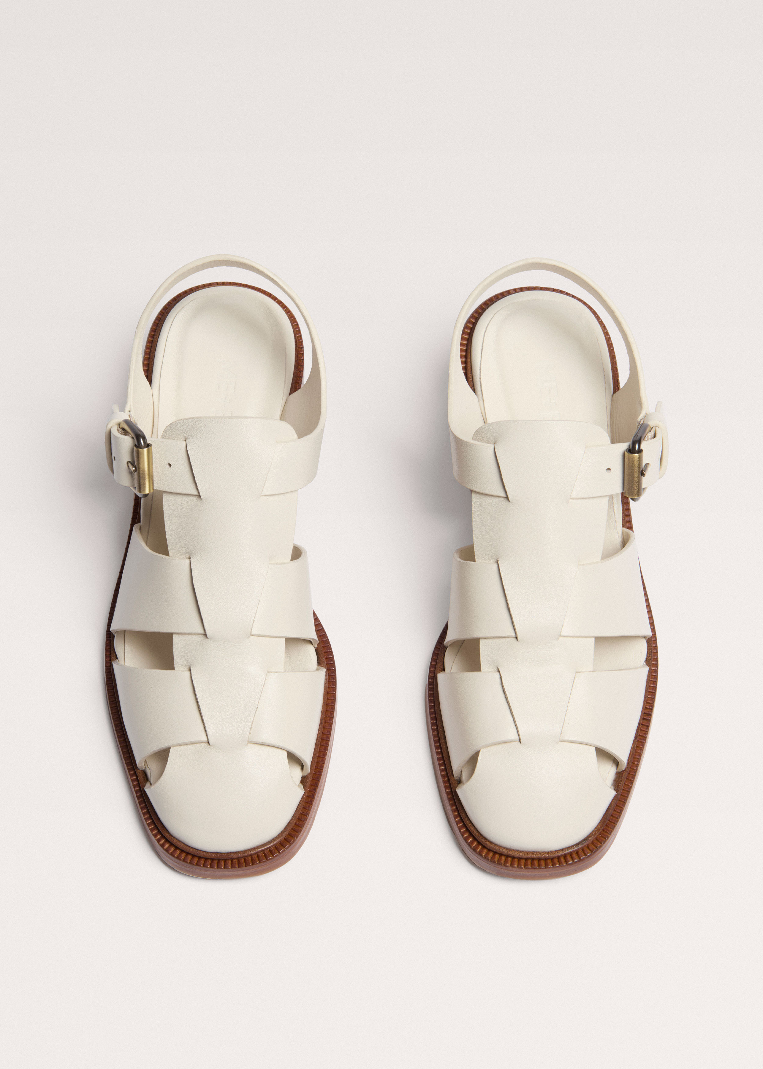 Women's Off-White Leather Fisherman Sandal | ME+EM | ME+EM Global (Excluding US)