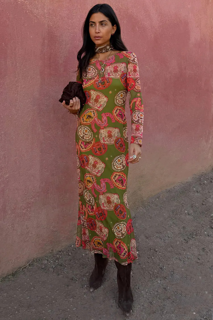 Olive Buckles Mesh Dress | Never Fully Dressed US