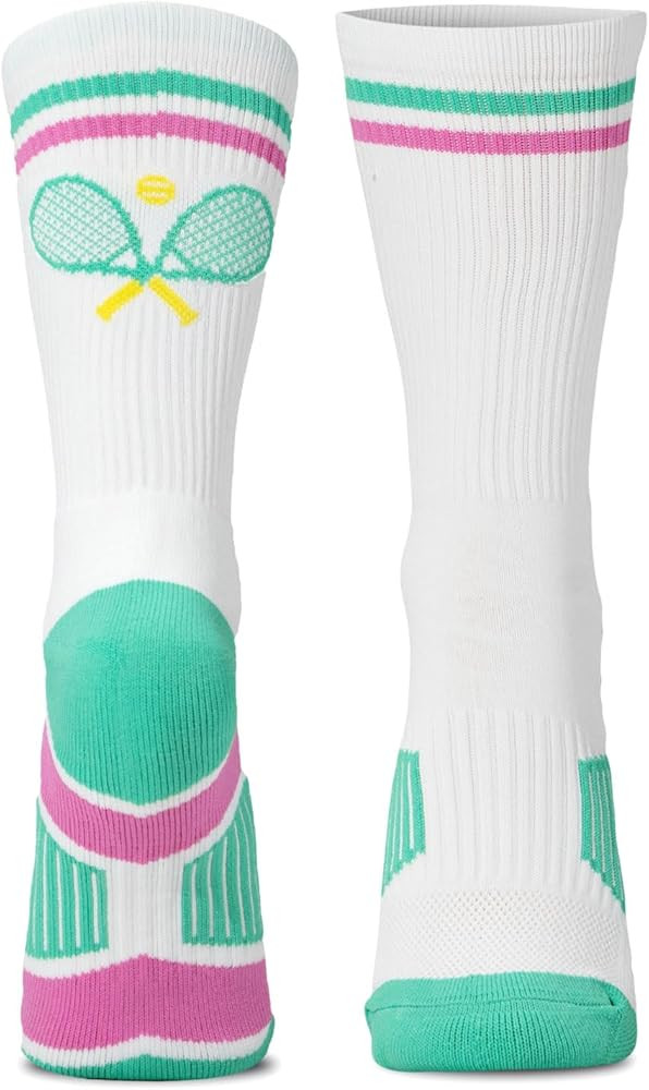 ChalkTalkSPORTS Tennis Performance Crew Socks - Crossed Racquets - Youth & Adult - Multiple Color... | Amazon (US)