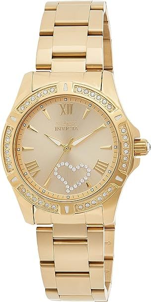 Invicta Women's Wildflower/Angel Analog Display Quartz Stainless-Steel Strap, Gold, Casual Watch ... | Amazon (US)