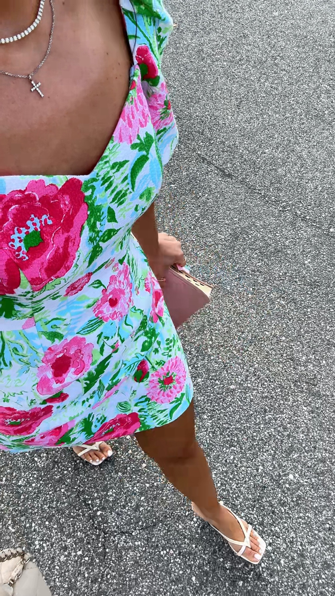My church #ootd here! Floral romper dress with shorts underneath in 00. Cream kitten heels are TTS. Pink Bible. Baby shower dress. Wedding shower dress. Vacation outfit. Palm Beach outfit. 

#LTKootd #LTKWedding #LTKTravel
