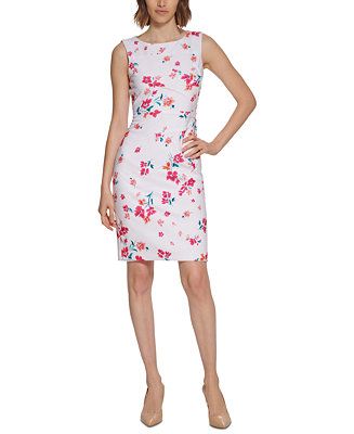 Calvin Klein Floral-Print Starburst Dress & Reviews - Dresses - Women - Macy's | Macys (US)