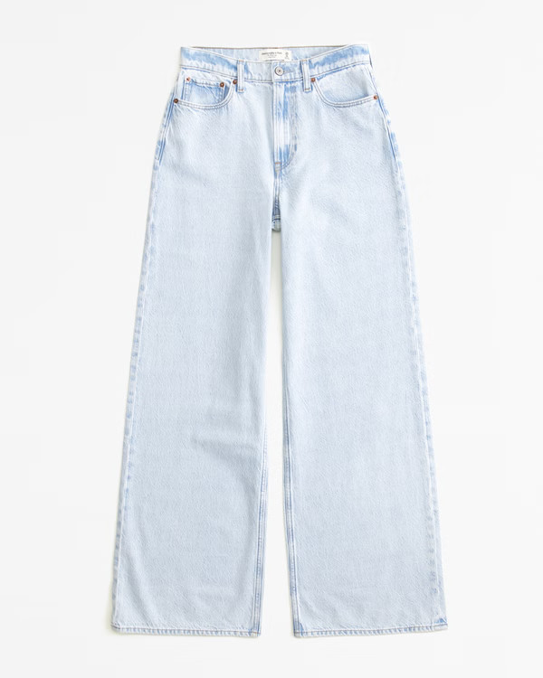 Women's High Rise Wide Leg Jean | Women's Bottoms | Abercrombie.com | Abercrombie & Fitch (US)