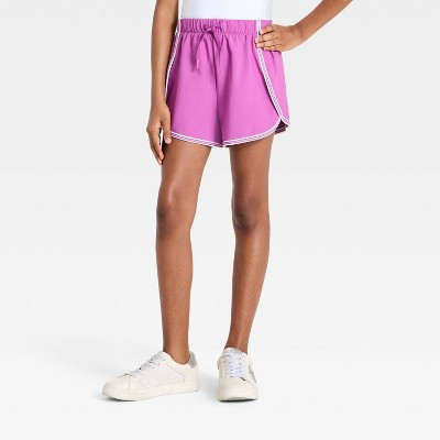 Girls' Pop Trim Active Shorts - All In Motion™ Purple L | Target