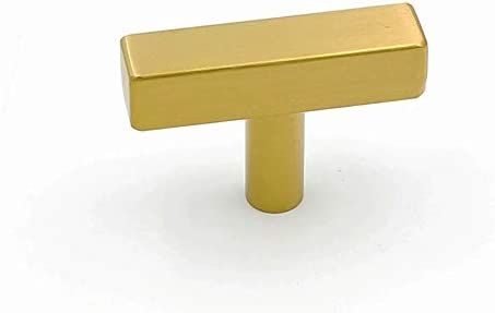 5Pack Gold Cabinet Pulls Kitchen Hardware Drawer Knobs - Goldenwarm LS1212GD Brushed Brass Square... | Amazon (US)