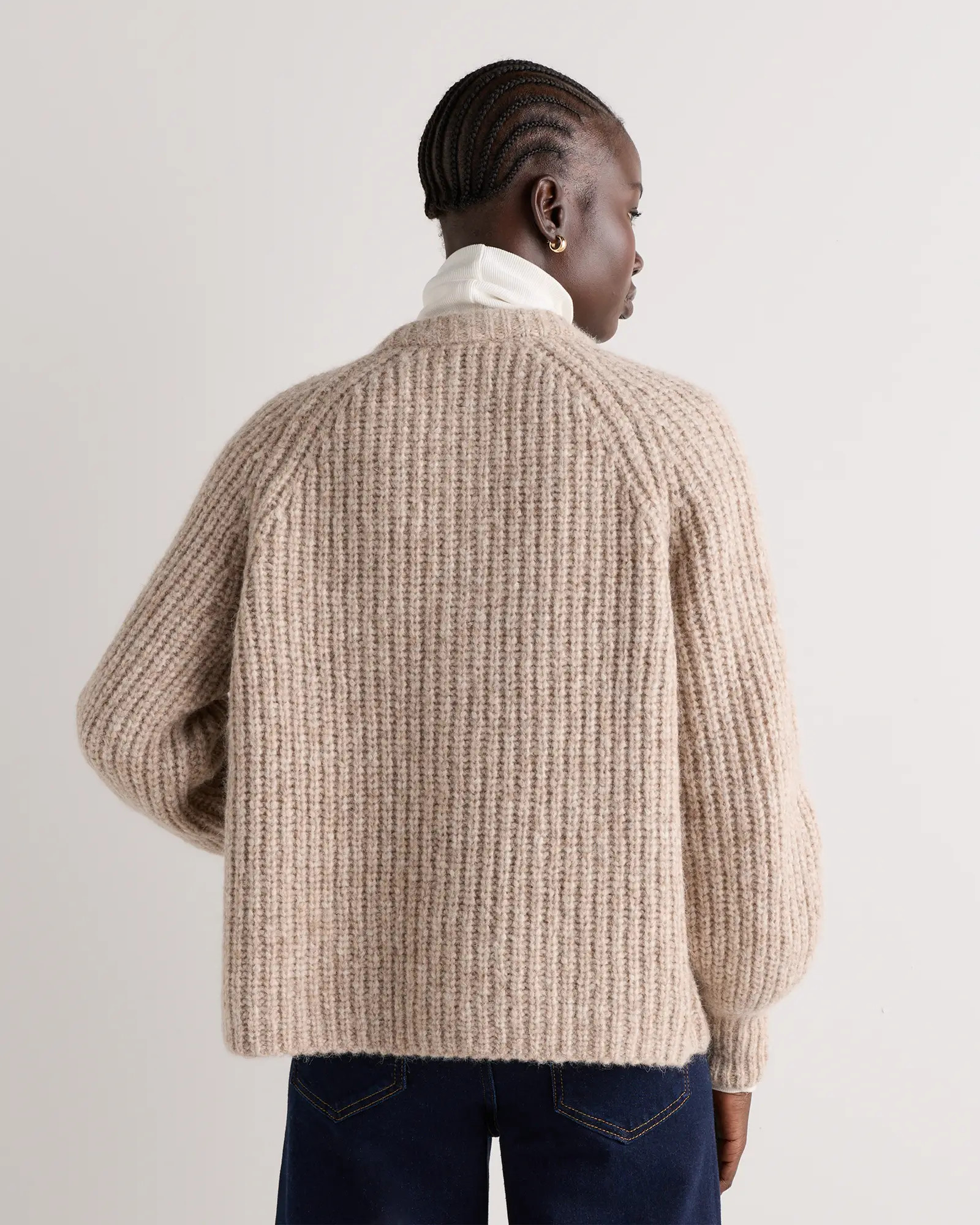 Lofty Baby Alpaca Oversized Chunky Crew Cardigan | Quince
