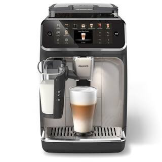 1-Cup Fully Automatic Espresso Machine with LatteGo Milk Frother, Grey Chrome | The Home Depot