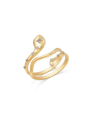 14K Yellow Gold White Topaz Snake Coil Ring | Bloomingdale's (US)