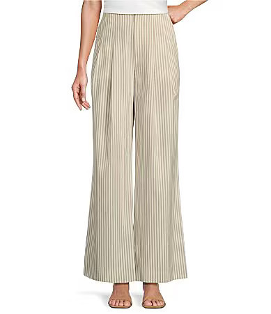 Antonio Melani Melinda Coordinating Stripe Linen Blend Straight Leg Pants - 2 | Dillard's