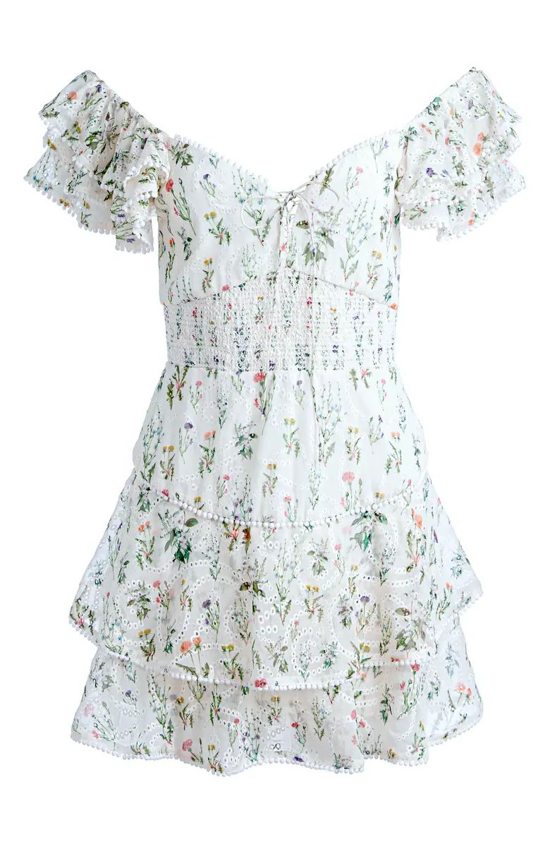 Alice + Olivia Hartford Floral Eyelet Minidress | Nordstrom | Nordstrom