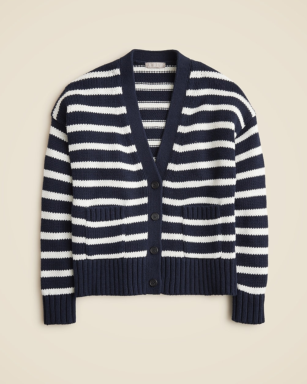 Heritage cotton relaxed cardigan in stripe | J. Crew US