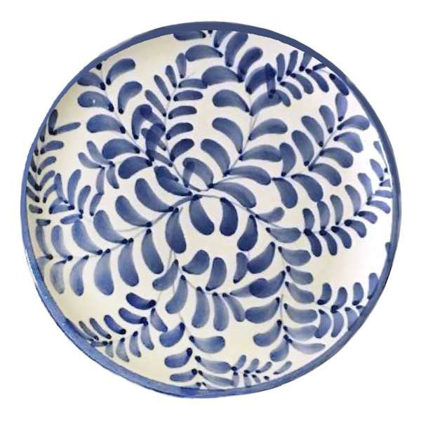 Tenerife Blue & White Hand Painted Dinner Plate, 10", Ceramic, sold by At Home | At Home