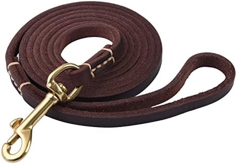 Dog Leash, 4ft 5ft 6ft Geniune Leather Dog Leash for Small Dogs, Dog Training Walking Running Bro... | Amazon (US)