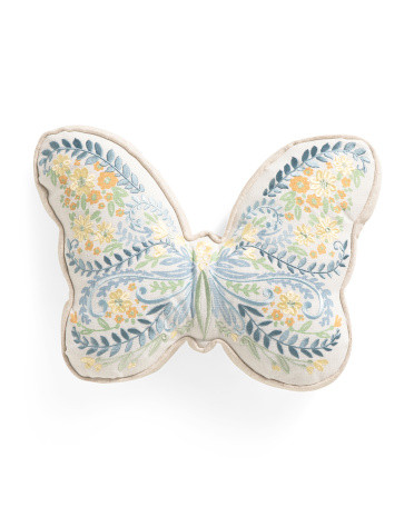18x12 Butterfly Shaped Floral Pillow | TJ Maxx