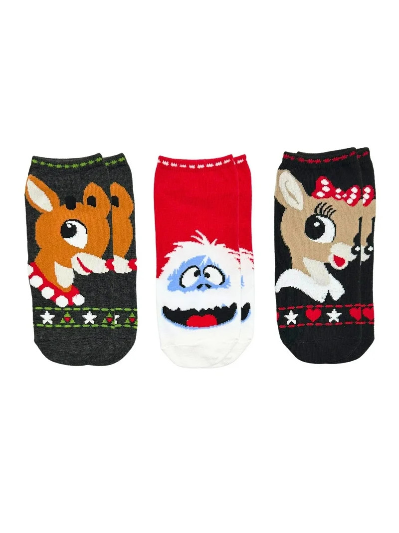 Rudolph Women's Holiday No-Show Socks, 3-Pack, Size 4-10 | Walmart (US)