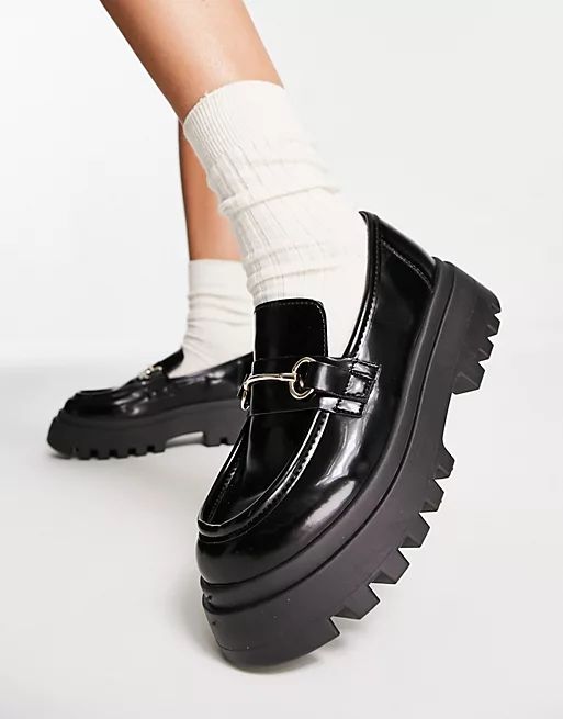 ASOS DESIGN Miller chunky loafers in black | ASOS (Global)