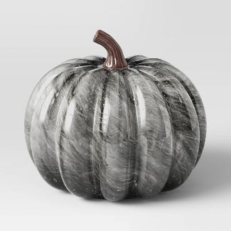 Large Halloween Ceramic Marble Glass Pumpkin Black - Threshold™ | Target