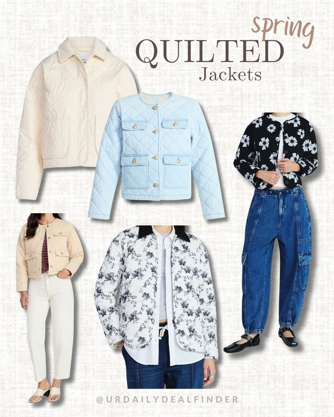 Looovee a soft and simple quilted jacket for when spring is coming!!
#spring fashion inspo #brown handbag #brown sandals #adidas handball spezial #crossbody #small shoulder bag #purse with gold hardware #seasonal fashion #fall fashion #fuzzy sweater #winter sweater #style inspo #winter fashion #Abercrombie tailored pants #wide leg tailored pants #brown pants #office style #office outfit inspo #fashion inspo #outfit inspo #casual style #casual outfit #work fashion #office outfit #weekend style #date night outfit #happy hour outfit inspo #dinner date outfit #mom style #airport outfit #travel outfit #style inspo #brown hat #baseball cap #ootd 

 #LTKootd #LTKActive #LTKMidsize