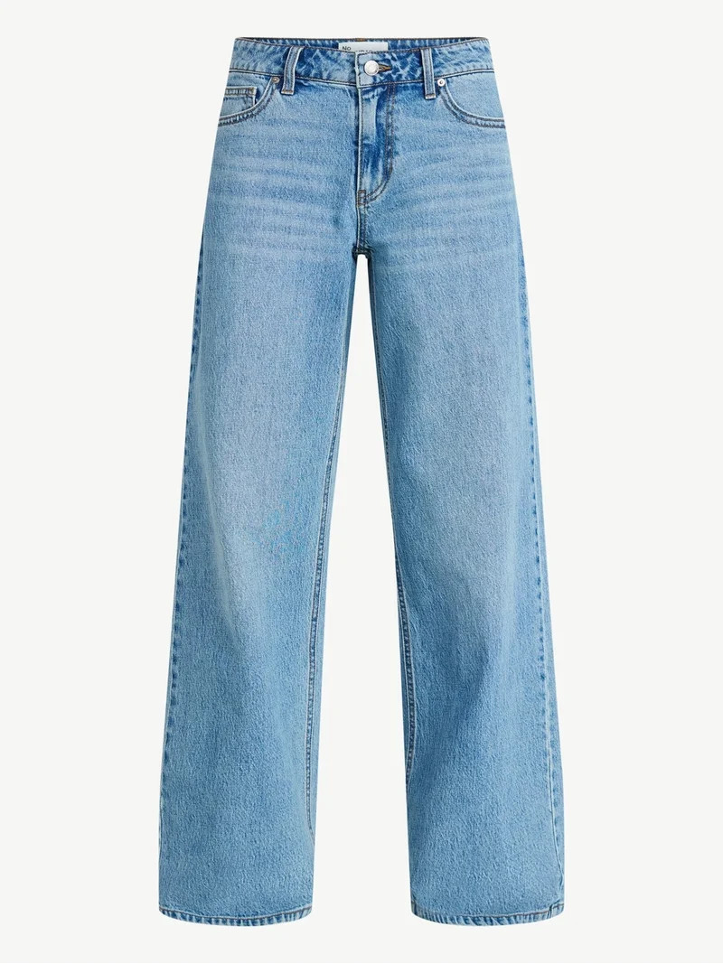 No Boundaries Mid Rise Baggy Jeans, 33" Inseam, Women's 00-20 | Walmart (US)