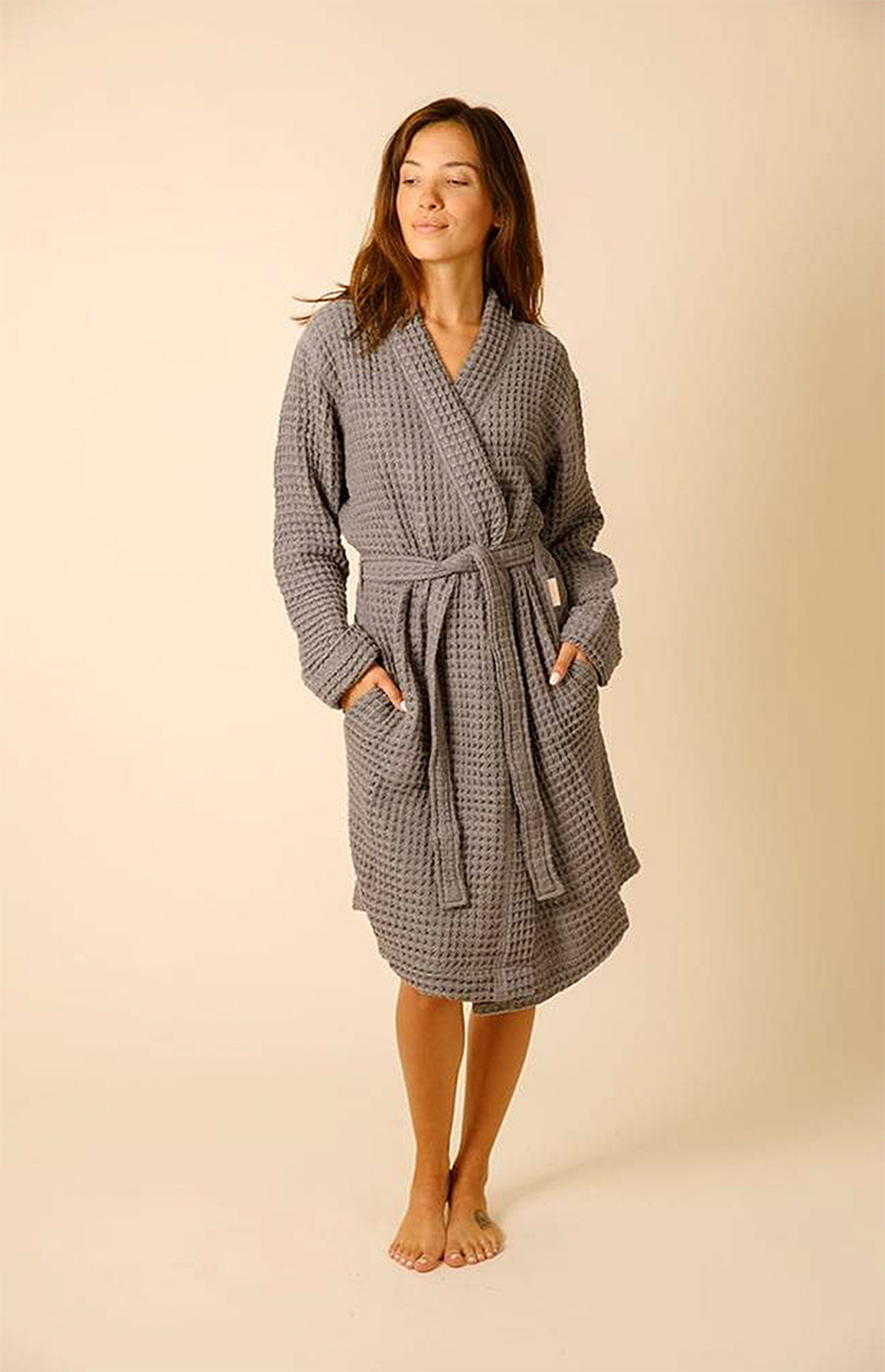 Organic The Weightless Gray Black Waffle Robe | PacSun