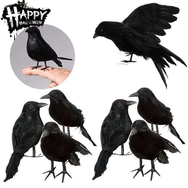 Artificial Crow Black Bird Raven Prop Decor For Halloween Display Event Party Home Bar Decoration... | Walmart (US)