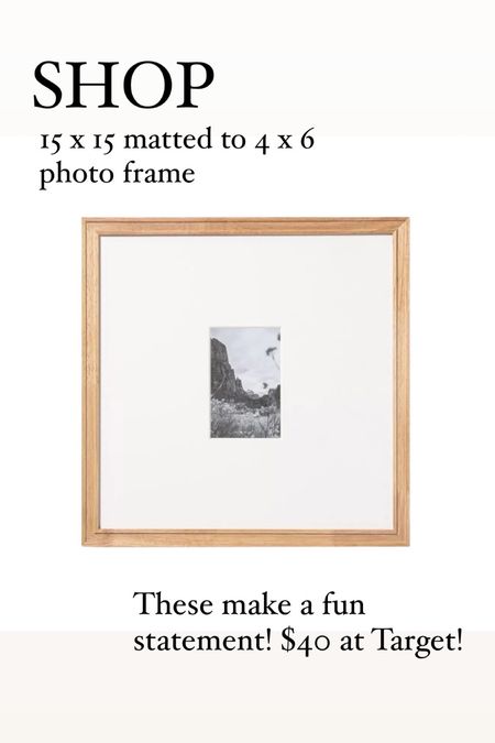 Target photo frame: makes a nice statement for only $40 each!

#photoframe #art #homedecor #gallerywall

#LTKSaleAlert #LTKStyleTip #LTKHome
