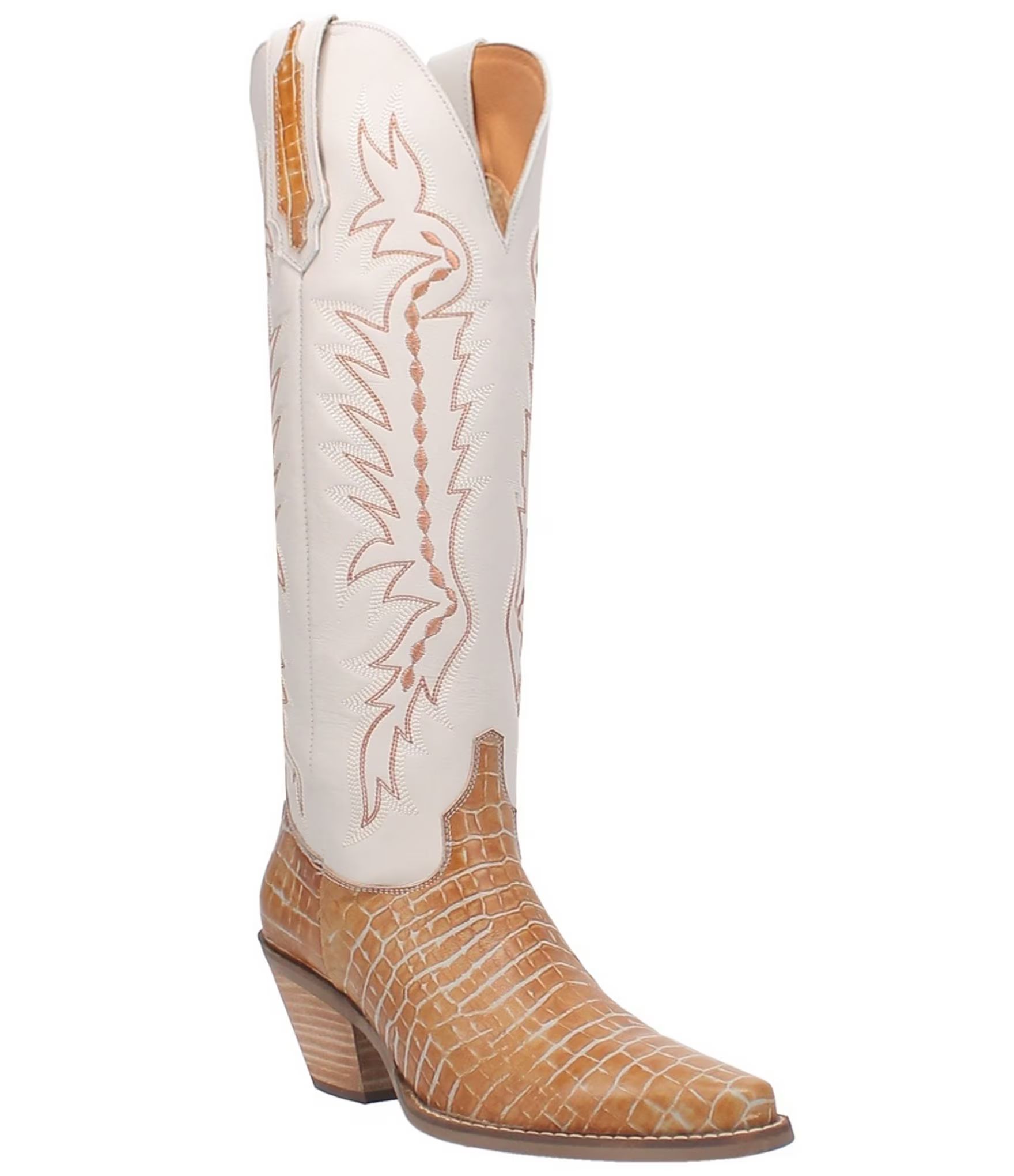 High Lonesome Snake Embossed Leather Tall Western Boots | Dillard's