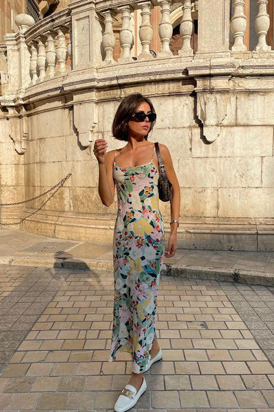 VRG GRL Flower Market Bias Cut Midi Dress // Floral | VRG Grl