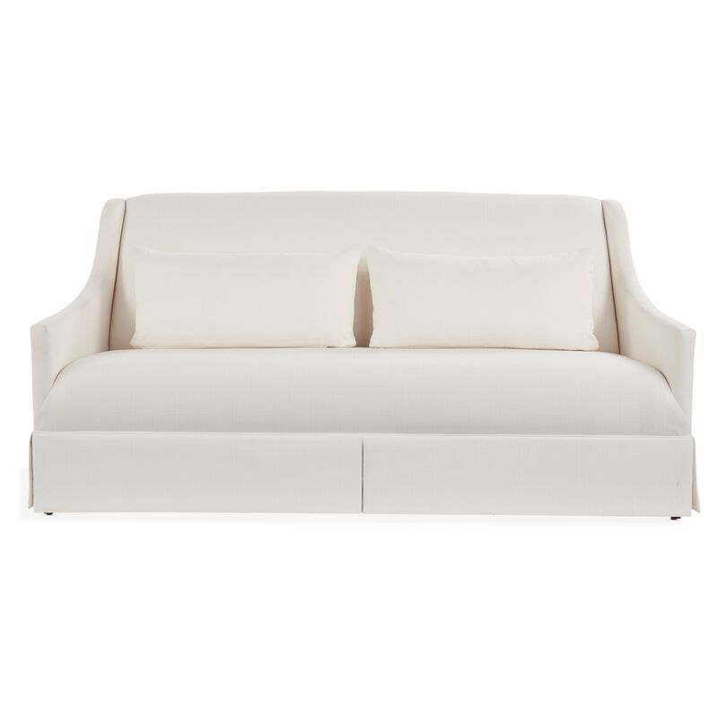 Dawes Skirted Sofa, Ivory Crypton | One Kings Lane